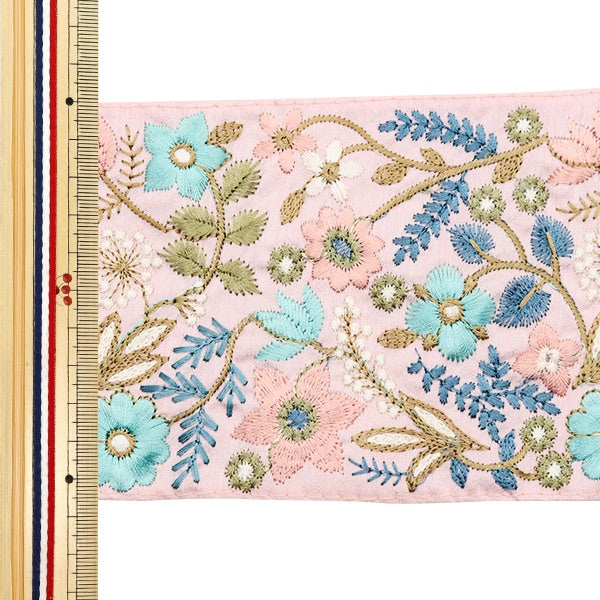 [Aus Menge 5] HandwerkBesätze 『2024 Indischer Stickereibesatz Pink X Pink M-111f]