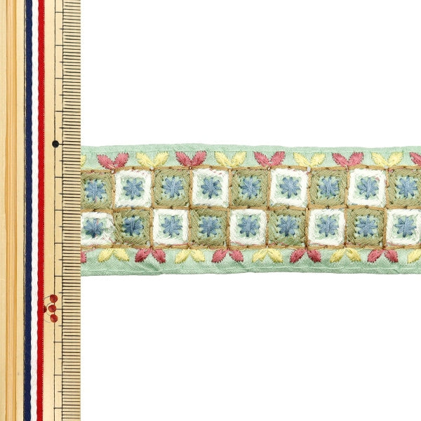 [Dalla quantità 5] artigianatoTrim "2024 Rifiniture per ricamo indiano Verde M-114K"