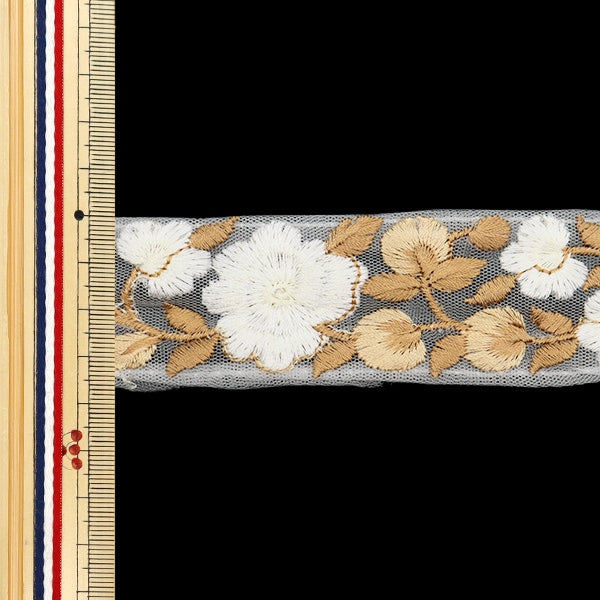 [De la quantité 5] artisanatGarniture "2024 Garniture de broderie indienne Blanc x blanc M-134b"