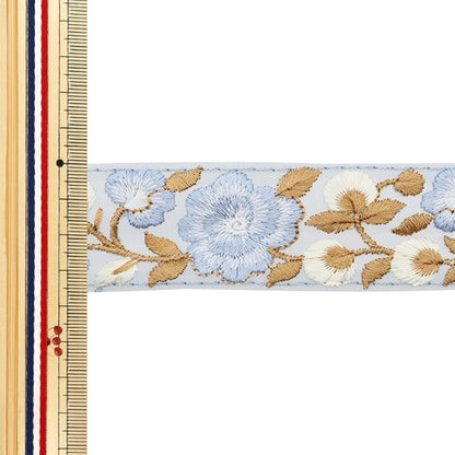 [Aus Menge 5] HandwerkBesätze 『2024 Indischer Stickereibesatz Blau x blau m-134e "