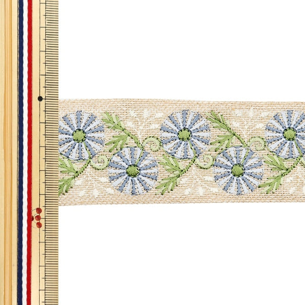 [De la cantidad 5] ArtilleraRibete "2024 Ribete bordado indio Beige x gris M-136#2"