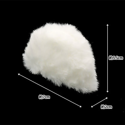 수예부품 "장식 모피 부품 쿠마미 화이트 10-4303"