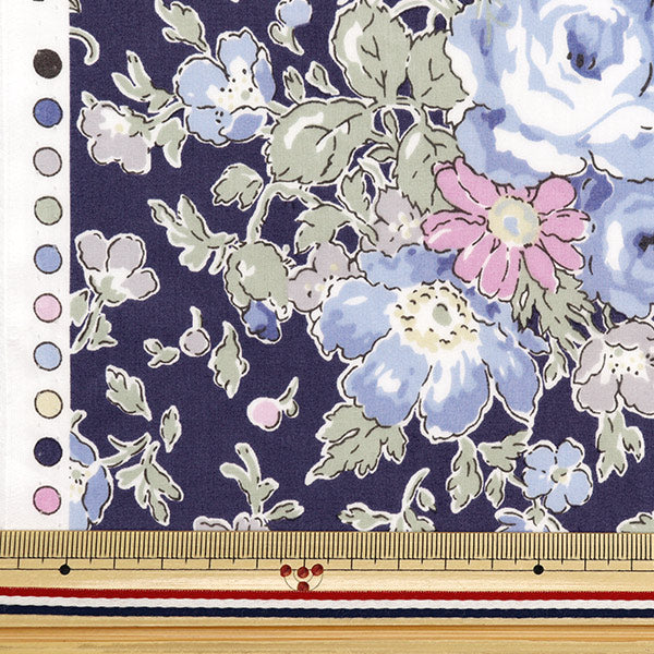 [Aus Menge 5] Stoff "Liberty Fabric Tanalone Rose Ellen Navy x Blue DC28757J24C" [Yuzawaya Original]