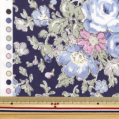 [De la cantidad 5] Fabric "Liberty Fabric Tanalone Rose Ellen Navy X Blue DC28757J24C" [Original de Yuzawaya]