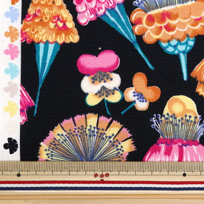 [De la cantidad 5] Fabric "Ueno Richboad Geranium Negro Unrf-03-BK"