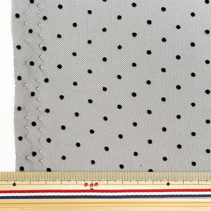 [Jusqu'à 70% de réduction sur le tissu costume] [de la quantité 5] Tissu "Milky Wake Tool Flock-Dot Black FT2409TC-01"