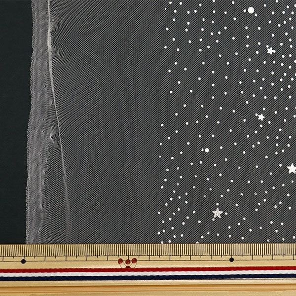 [Fabric costume massimo del 70 % di sconto] [dalla quantità 5] tessuto "Milky Wake Toule Galaxy Natural KT2412TC-03"