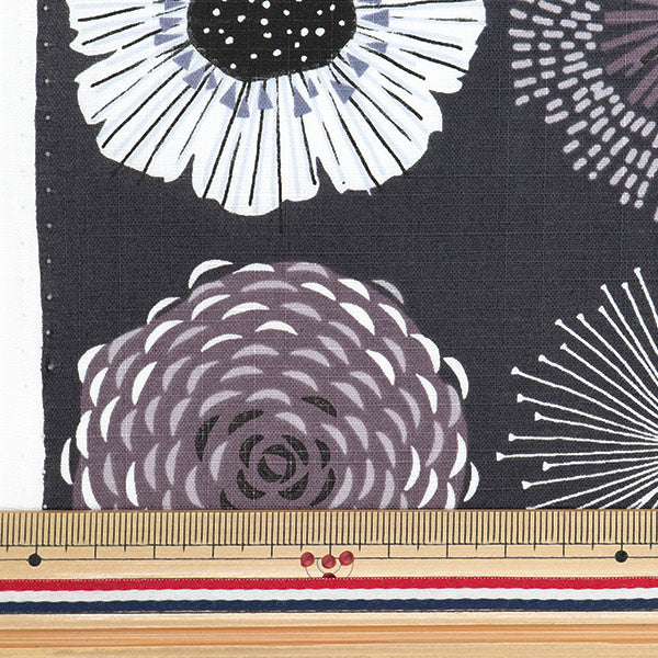 [Da 5] Fabric "Emiko Collection Slove Cross Flower Circle Black Sec2601-BK" Kiyohara Kiyohara