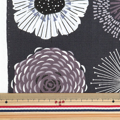 [Du 5] Fabric "Emiko Collection Slove Cross Flower Circle Black Sec2601-Bk" Kiyohara Kiyohara