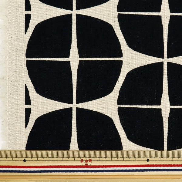 [De la quantité 5] Tissu "Coton Hee toile imprimé Scandinave Géométrique Modèle noir 148-1805-A-8"