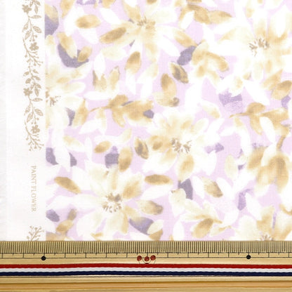 [De la cantidad 5] Fabric "60 préstamo de textura suave Procesamiento de pintura Flower Lilac 60LA-Pafl-Li"