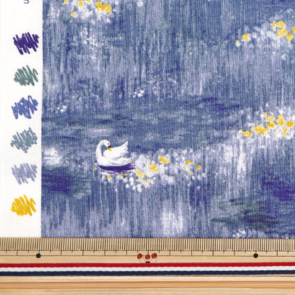 [From quantity 5] Fabric 『SheetingSoft processing palette swan navy 144-8049-E1 "