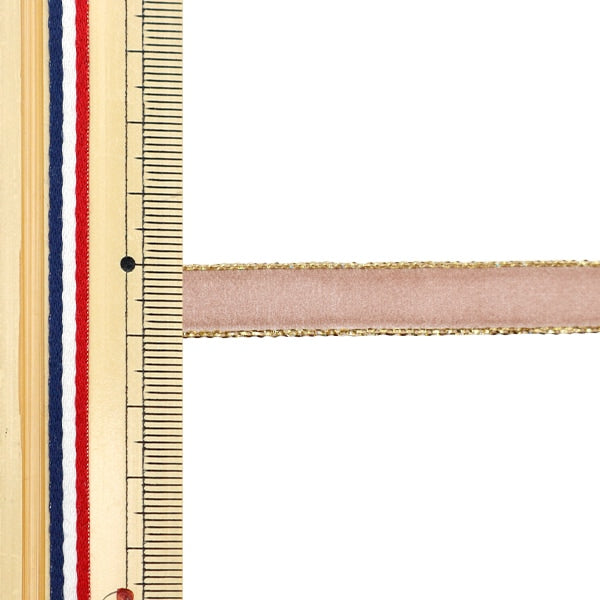 [De la quantité 5] Ruban "Velvet de bord métallique Mauve rose 50014"