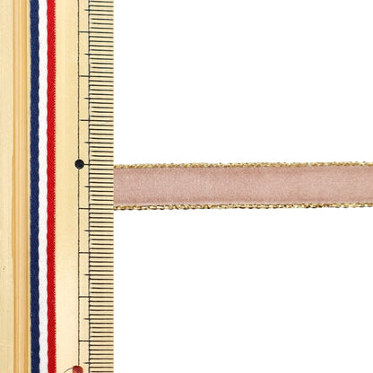 [De la quantité 5] Ruban "Velvet de bord métallique Mauve rose 50014"