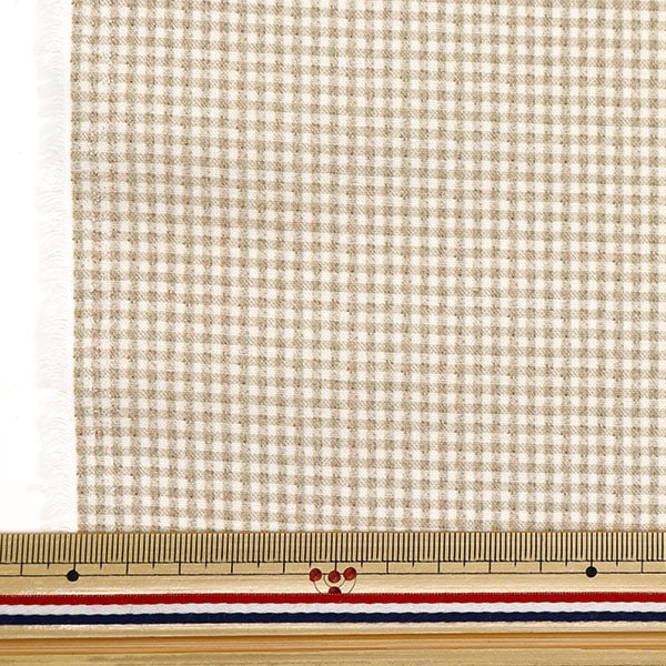 [来自数量5]织物“ Sheinging Digital Spec Gingham Small Beige B83240Z-11”