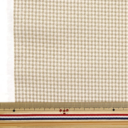 [From quantity 5] Fabric 『Sheeting Digital specifications Gingham small beige B83240Z-11]