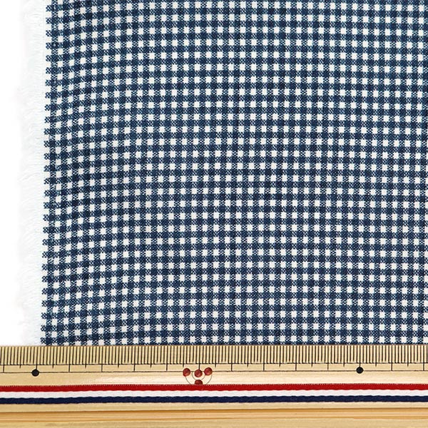 [Da quantità 5] tessuto "Scegli Scegli Specifica digitale Gingham Small Navy B83240Z-20"