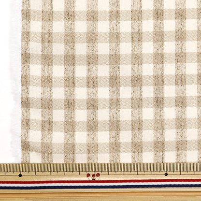 [From quantity 5] Fabric 『Sheeting Digital Spec Gingham Large Beige B83240Z-61]