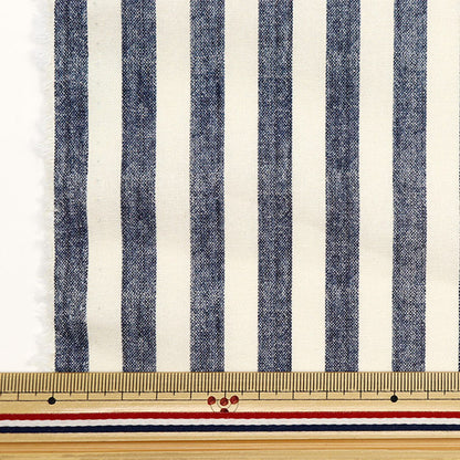 [From quantity 5] Fabric 『Sheeting Digital Spec stripes large navy B83240Z-79]