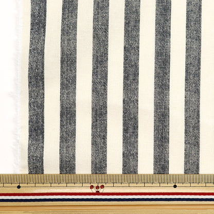 [From quantity 5] Fabric 『Sheeting Digital Spec striped big black B83240Z-80]