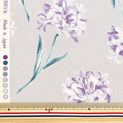 [De la quantité 5] Tissu "Twill Grayish Flower Lily 850419-1-3"