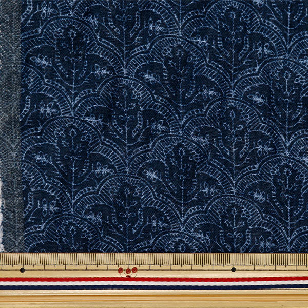 [De la cantidad 5] Fabric "Toromi LinePrint Hand Bloquy Patrón de mosaico Navy LYP-HAT-NV"