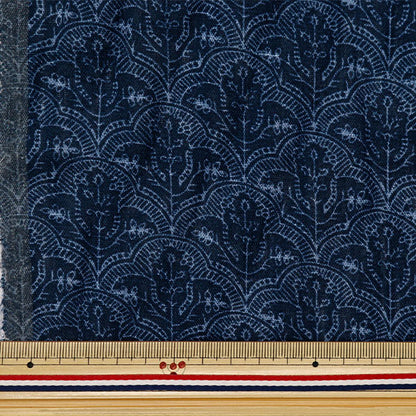 [De la cantidad 5] Fabric "Toromi LinePrint Hand Bloquy Patrón de mosaico Navy LYP-HAT-NV"