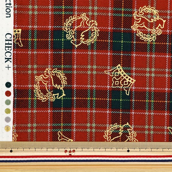 [Aus Menge 5] Stoff 『Oxford Buntes Leinwand Tartan Check Red Cocan-Che-Re] KOKKA