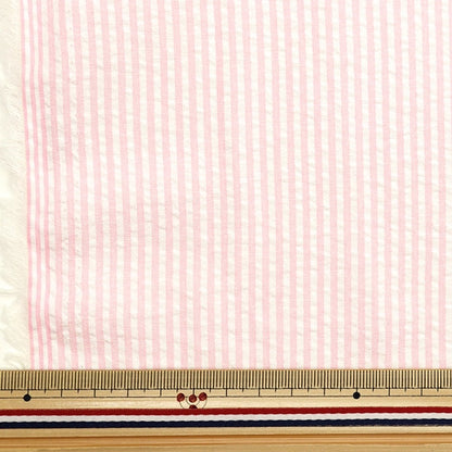 [From quantity 5] Fabric "Polyester blend soccer stripe pink SS2416YY-12"