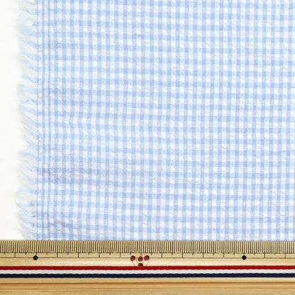 [Aus Menge 5] Stoff 『PolyesterGemischter Spinnfußball Gingham Check Saxophon SS2417YY-06]