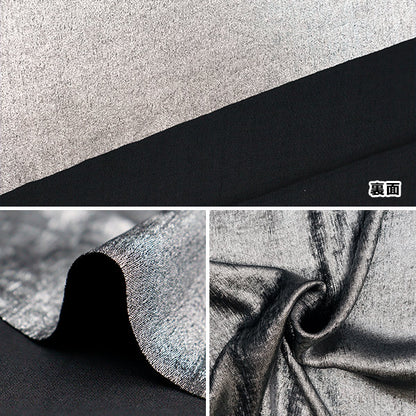 [From quantity 5] Fabric "Foil style lame black x silver MR2414JY-02"