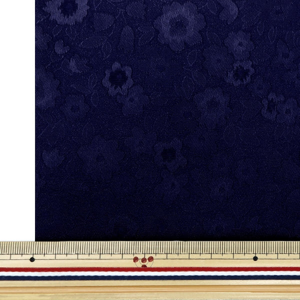 [De la cantidad 5] tela "Satin Jacquard Kohana Navy SJ2408BB-04"