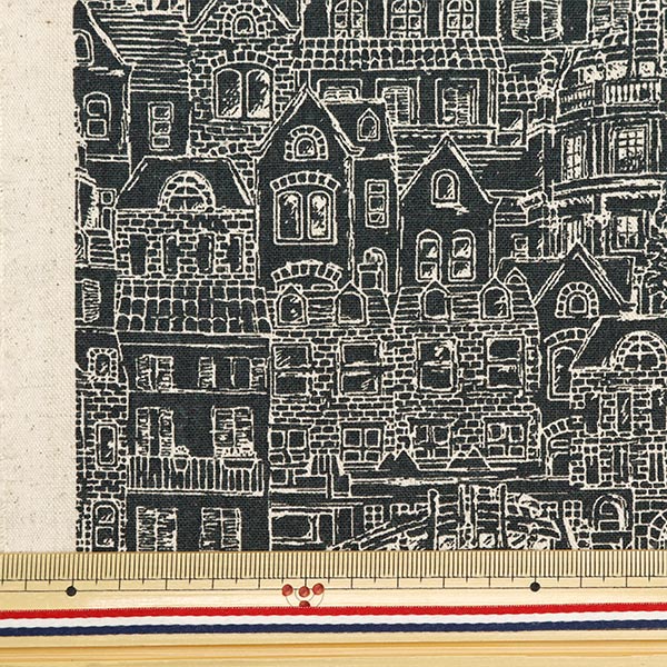 [From quantity 5] Fabric "Cotton hemp canvas home town gray base CLCHOME-GYB"