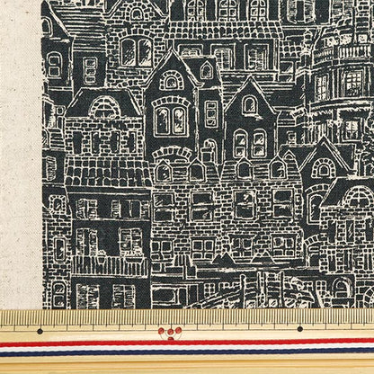 [From quantity 5] Fabric "Cotton hemp canvas home town gray base CLCHOME-GYB"