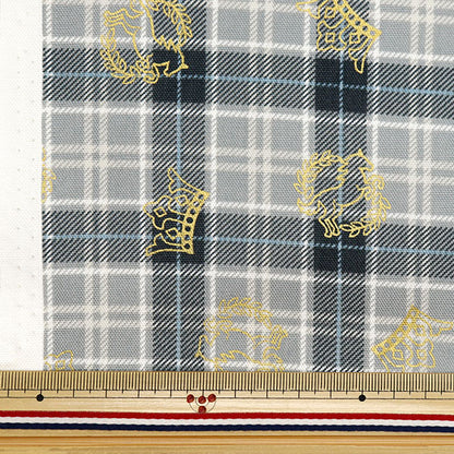 [Aus Menge 5] Stoff 『Oxford Buntes Leinwand Tartan Check hellgrau Kokan-Che-LGY] KOKKA