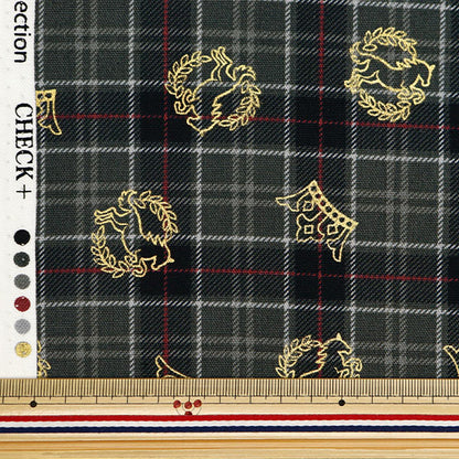 [Aus Menge 5] Stoff 『Oxford Buntes Leinwand Tartan prüfen schwarze Kokans-Che-Bk] KOKKA