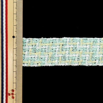 【数量5から】 手芸用テープ 『ネロリローズ ツイードテープ 25mm グリーン NR-04』