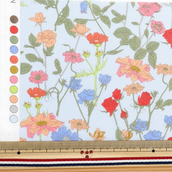 [Menge 5] Fabric "Hibiya Hanadai Blumenkredit graues Ensemble Muster Saxophon HBY-10001-SX"