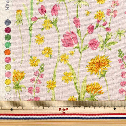 [Aus Menge 5] Stoff "Hibiya Hanadai Florist Floral Cotton Place Leinwand Blooming Garden Spring Muster Pink HBY-10009-PK"