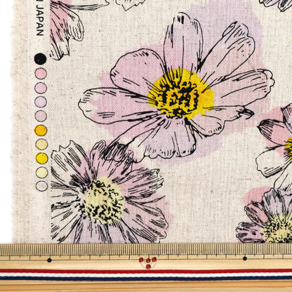 [数量5]织物“ Hibiya Hanadai Florus Florus Floral Cotton Place帆布几何宇宙图案粉红色HBY-10010-PK”