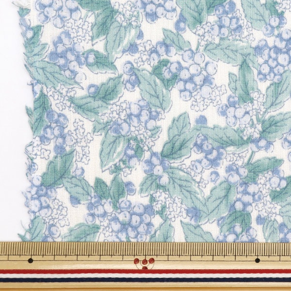 Takashima Chirimen Nut Pattern Blue Fabric - Yuzawaya