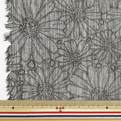 [Dalla quantità 5] tessuto "Takashima Chimi Line Drawing Floral Black 205041-14"