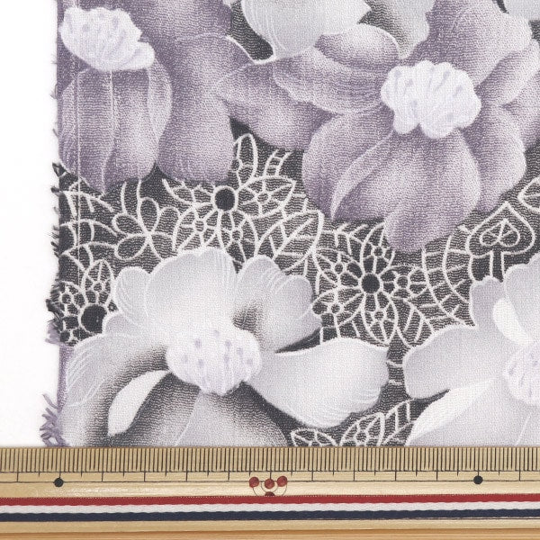 [Aus Menge 5] Stoff "Takashima Chimi Japanisches Blumenmuster lila 205041-23"