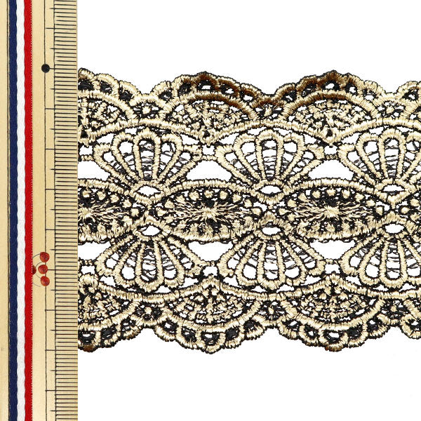 [Dalla quantità 5] artigianatoTrim "Melio metallico circa 7 cm di parente nero GY-99-24-4"