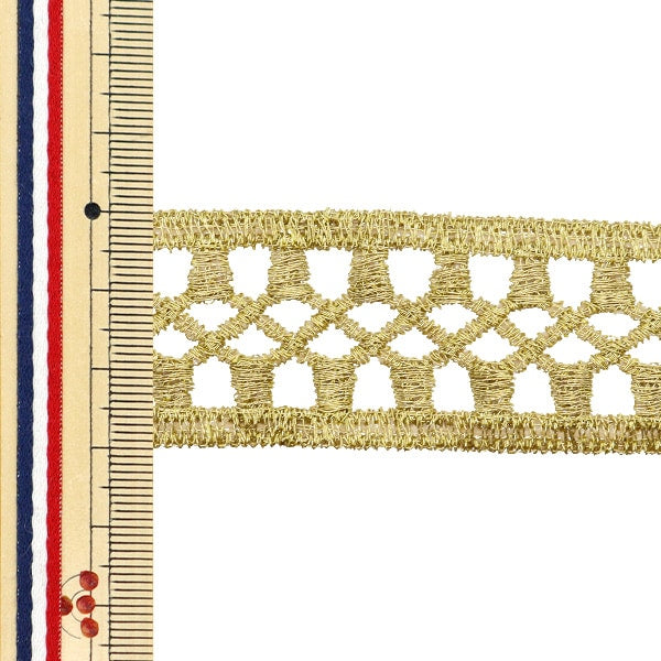 [수량 5에서] 수예브레이드 "금속 레이스 약 3cm 너비 GY-99-24-7"