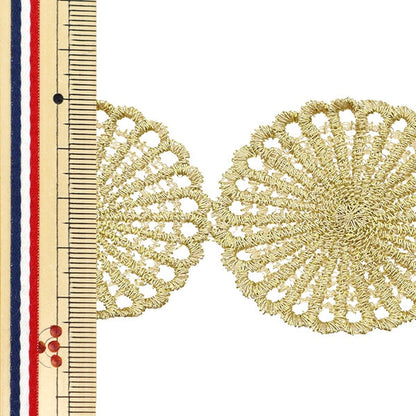 [الكمية من 5] الحرف اليدويةالزركشة "دانتيل معدني بعرض 4.5 سم تقريبًا ذهبي GY-99-24-9"