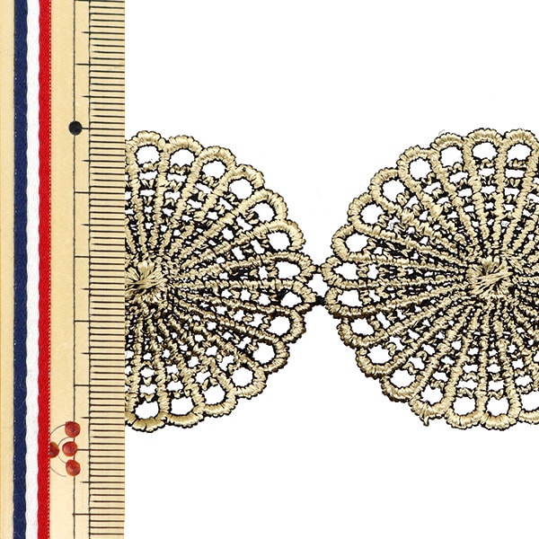 [الكمية من 5] الحرف اليدويةالزركشة "دانتيل معدني بعرض 4.5 سم تقريبًا، ذهبي أسود GY-99-24-10"