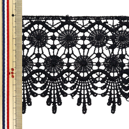 [الكمية من 5] الحرف اليدويةالزركشة "دانتيل معدني بعرض 8.5 سم تقريبًا باللون الأسود GY-99-24-12"