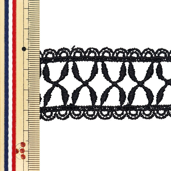 [From quantity 5] HandicraftTrim "Metallic lace approximately 3.5cm wide black GY-99-24-13"