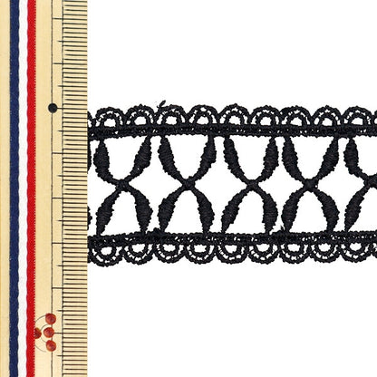 [From quantity 5] HandicraftTrim "Metallic lace approximately 3.5cm wide black GY-99-24-13"